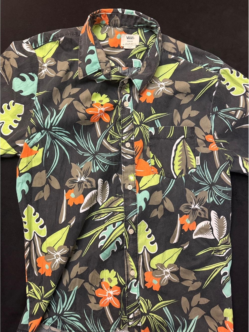 Vans Medium Floral Print Button-Up Shirt